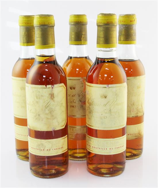 Five half bottles of Chateau dYquem 1983,